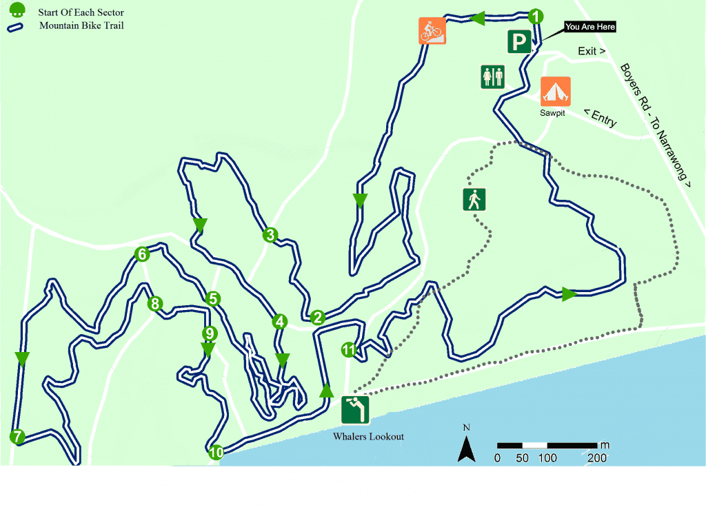 Map of Mount Clay Mountain Bike Track